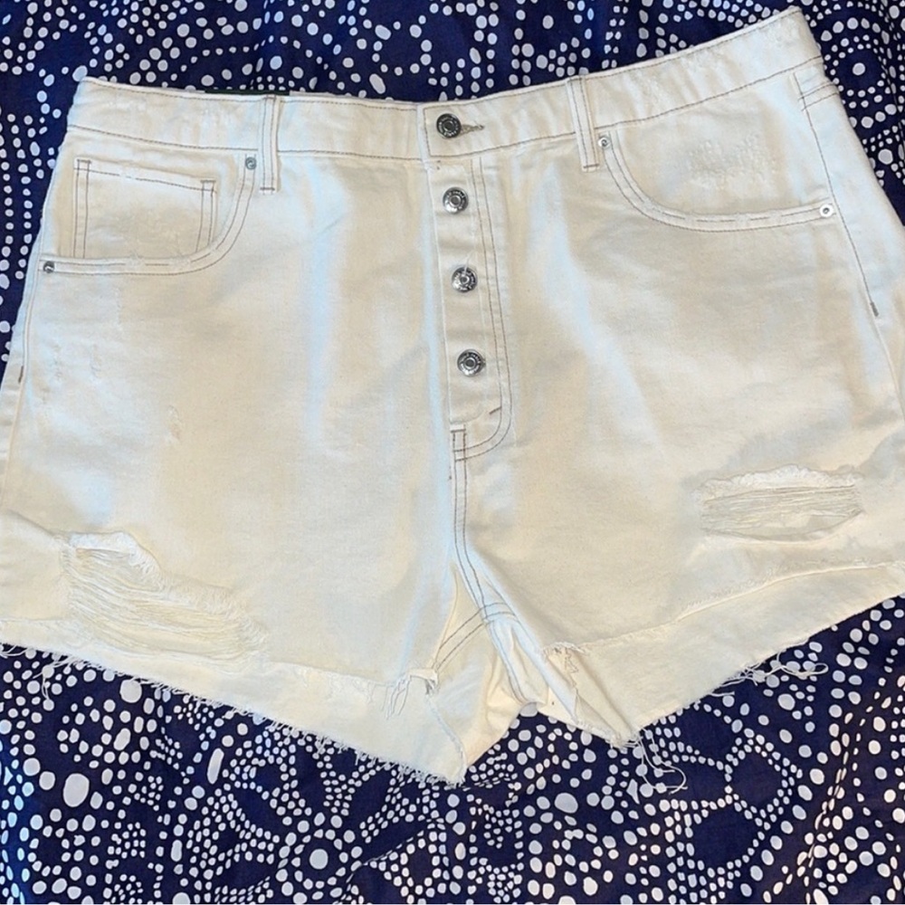Wild Fable Distressed White Shorts